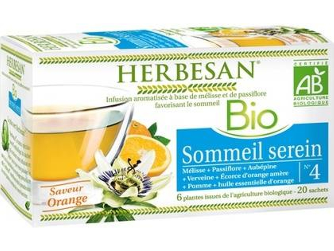 Aceite Essencial HERBESAN Infusão Sono Sereno Bio (20 saquetas de infusão (Laranja))