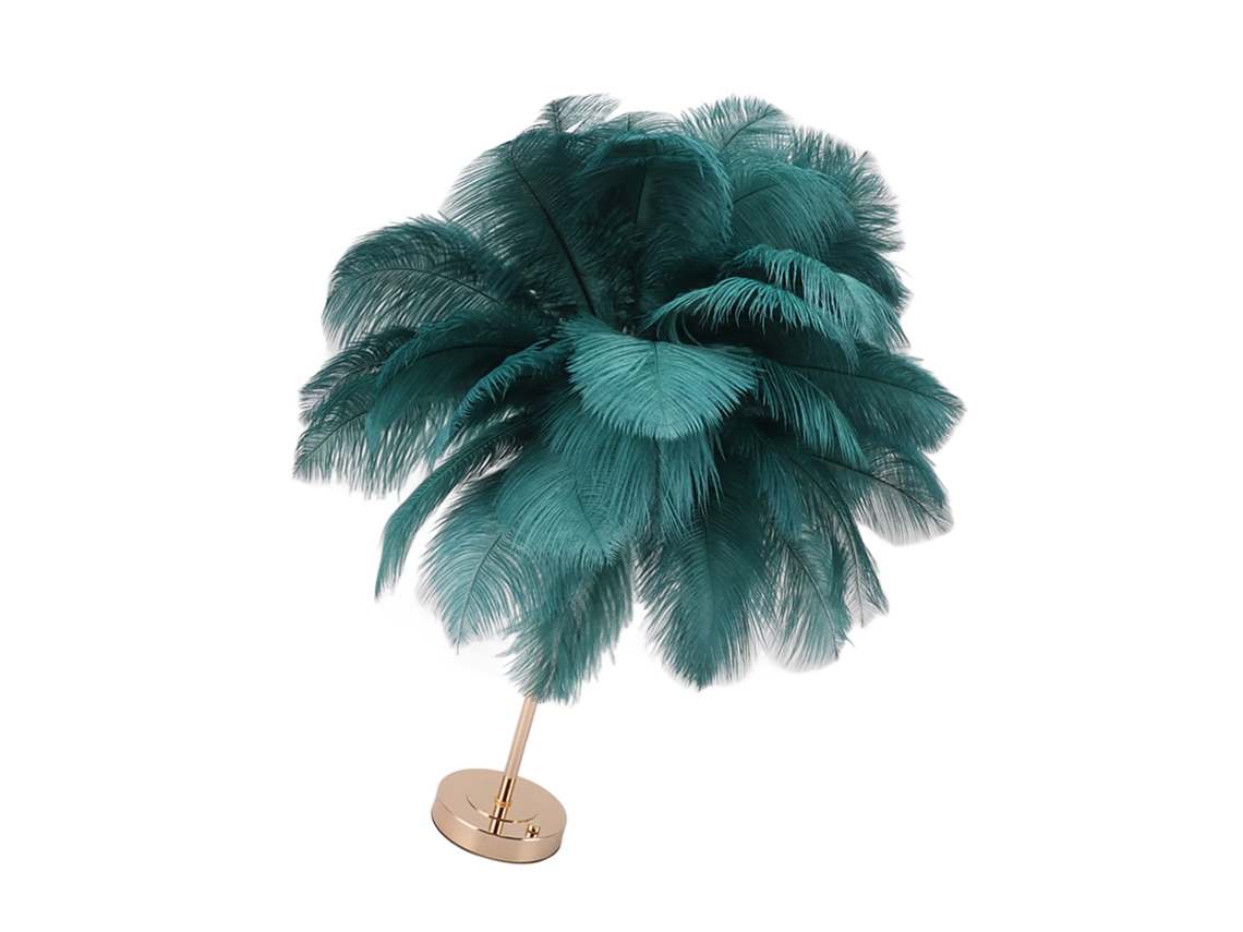 Lámpara de plumas moderna, estética con plumas voluminosas y base ajustable al tacto, lámpara de acento con arreglo floral, decoración de mesa para el hogar.