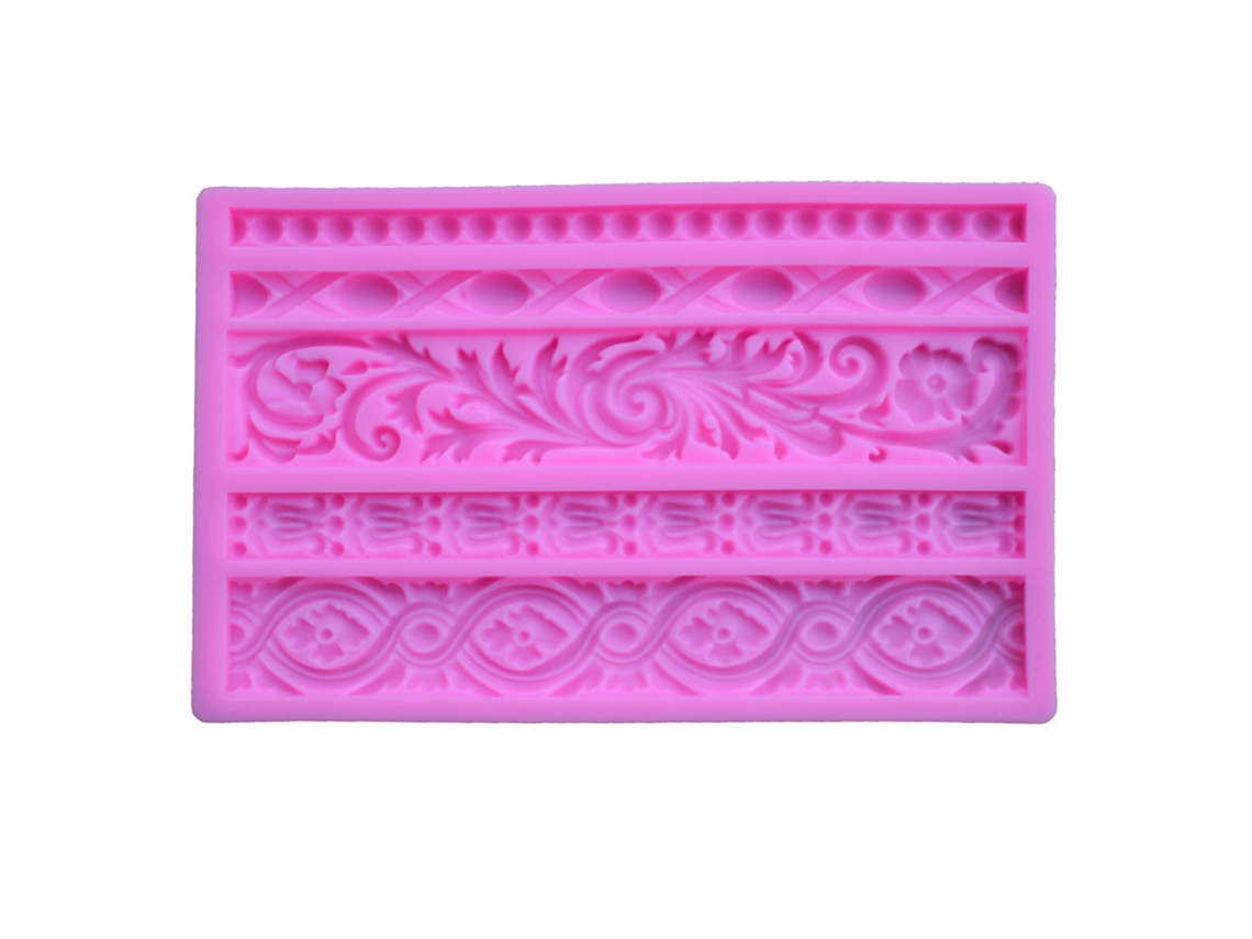Molde De Silicona Para Borde De Pastel Con Relieve Barroco. Herramienta De Decoración Diy.
