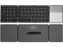 Teclado Bluetooth plegable, portátil, inalámbrico, con panel táctil, recargable por USB, de viaje, 64 teclas, componentes de computadora