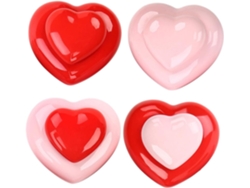 4pièces Pots Céramique Coeur Étanches Para Stockage De Poudres À Lèvres Récipients Décoratifs