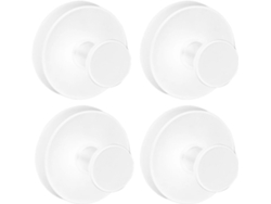 Juego de 8 ganchos con ventosa (sin marca) para baño, cocina, armario, color blanco.