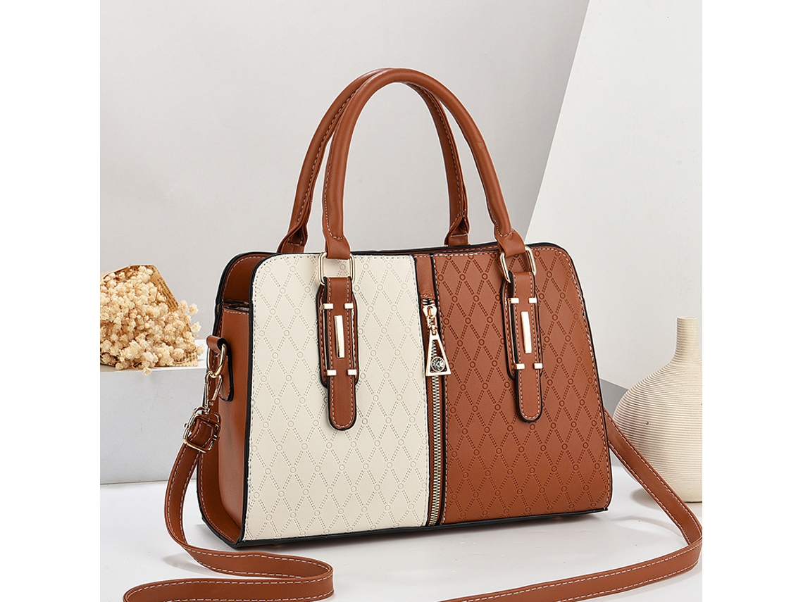 Bolso Bandolera Colorblock De Gran Capacidad Ocre SIURN