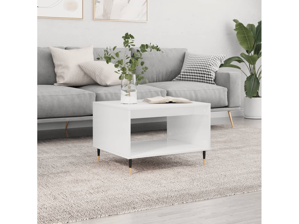 Mesa de Centro 60x50x40 Cm Derivados de Madera Blanco