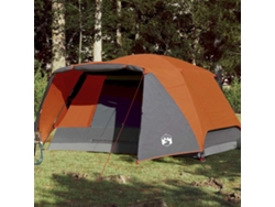 Tienda de campaña con toldo para 4 personas, impermeable, color naranja.