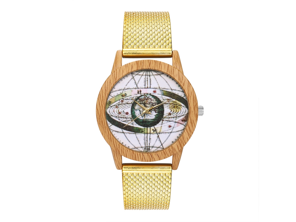 Reloj De Cuarzo Unisex Con Correa De Silicona Dial Redondo Grande Moda (oro)