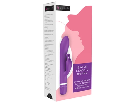 Vibrador B Swish Masajeador Bwild Classic Conejito Morado