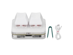 Teclado Mecánico Con 2 Interruptores Rojos, Mini Usb Y Función De Copiar Y Pegar Para Juegos De Ritmo - Blanco