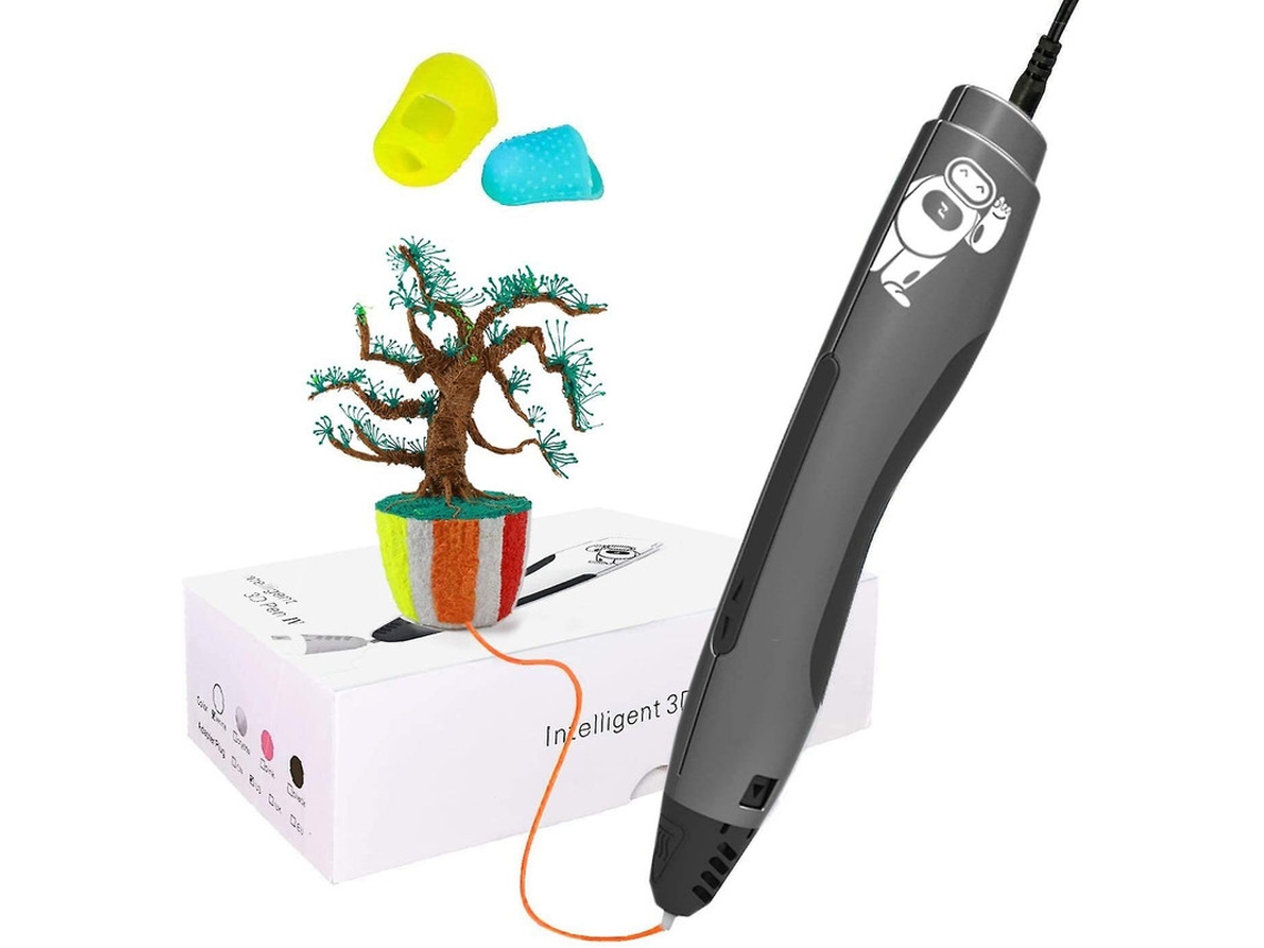 Lápiz de impresión 3D con 2 colores, filamento PLA de 1,75 mm, lápiz para manualidades 3D, juguetes/regalos de Navidad para niños, Bisbisous (negro)