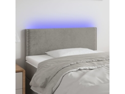 Cabecero Con Led De Terciopelo Gris Claro 90x5x78/88 Cm