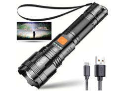 Linternas de alta potencia, 20 000 lúmenes, XHP90.2, LED superbrillante, IPX6, impermeables, tácticas de alta potencia, Yizhood (negra)
