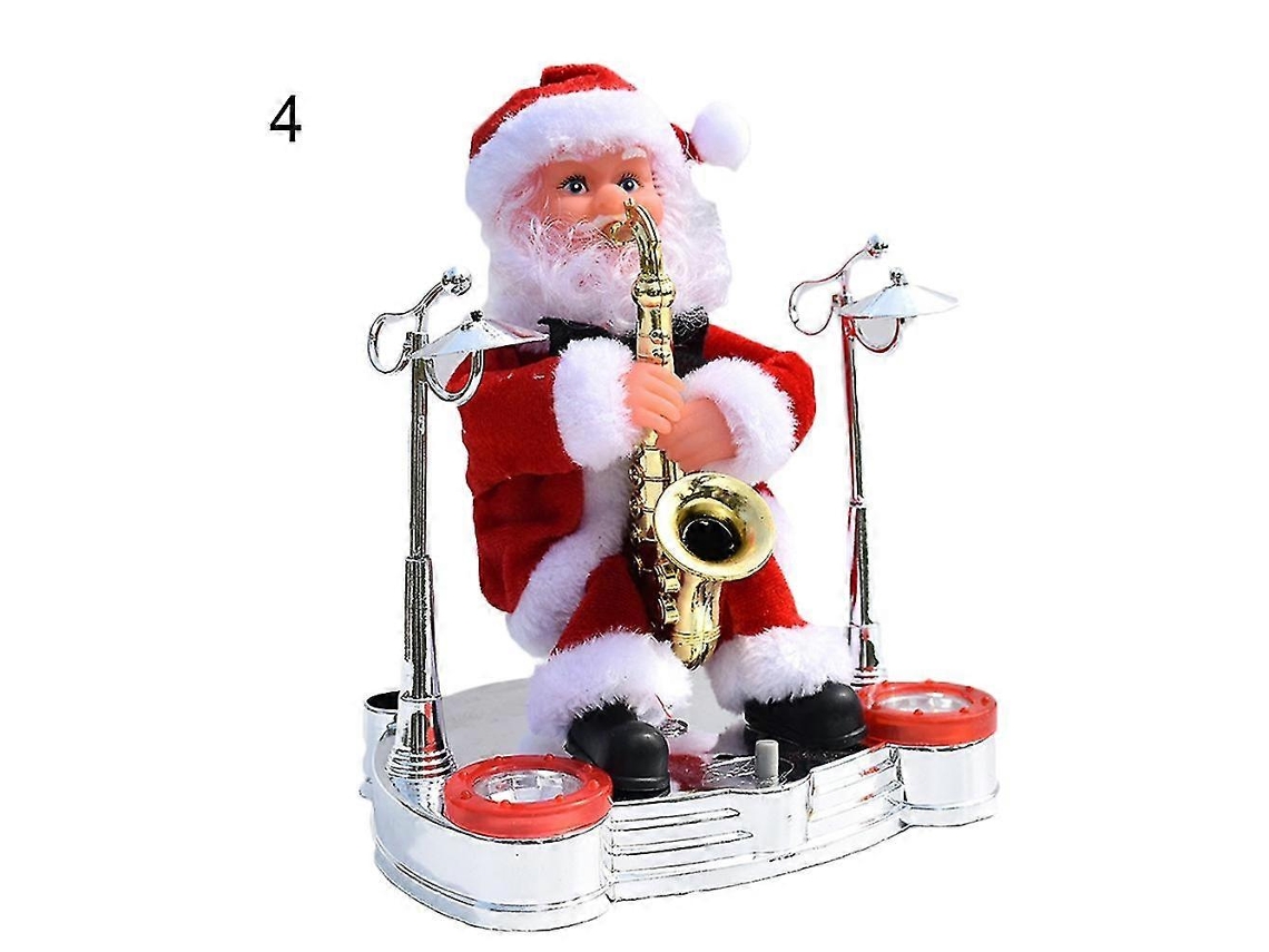 Juguete eléctrico de Papá Noel para niños y niñas, con batería, órgano y saxofón, regalo navideño. Hengjian