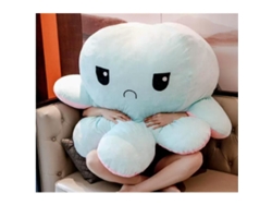 2026-muñeco Pulpo Flip Grande Doble Cara Expresiones Cambiantes Regalo Cumpleaños Rosa A Azul Claro Diámetro 90cm