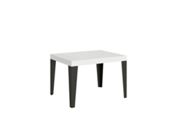 Mesa extensible 80x120/204 cm Flame Fresno Blanco estructura Antracita