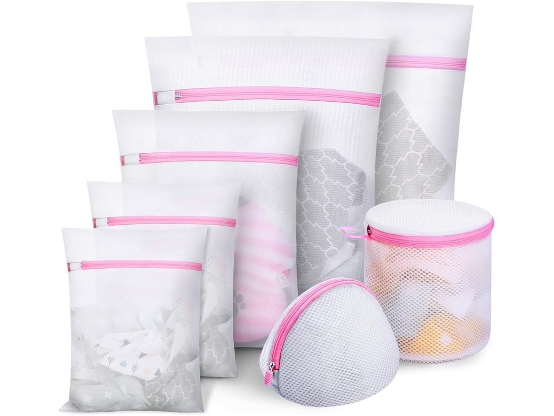 Un Juego De 7 Bolsas Para Ropa Interior Y Sujetadores (rosa)