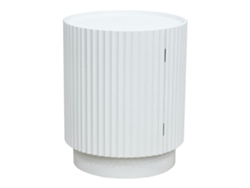 Mesa auxiliar redonda Rill con 2 compartimentos, 49 x Ø40 cm, blanca, [EN.CASA]