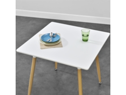 Mesa de Comedor [EN.CASA]  (Blanco - MDF, Acero - 80 x 80 x 74cm)