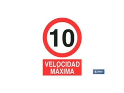 Señal poliestireno 210x148mm. velocidad 10 km