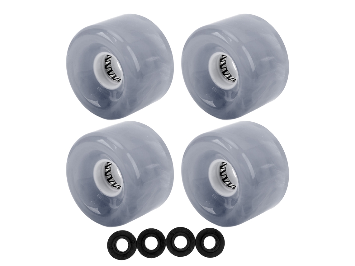 Vlrla-4 Piezas Ruedas Patinete Skateboard Longboard Resina Pu 78a Translúcidas Luminosas Gris