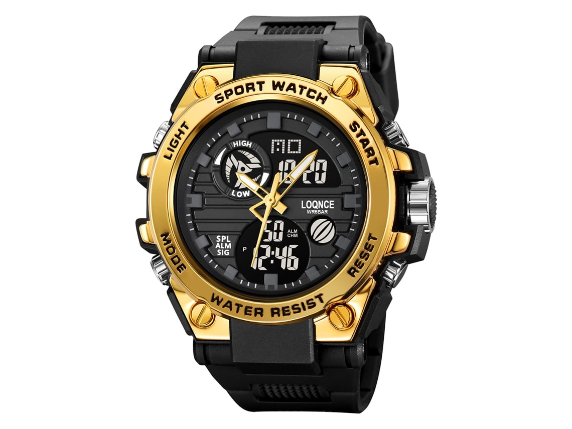 Reloj Electrónico Multifuncional Impermeable De Doble Pantalla (dorado) Para Estudiantes.