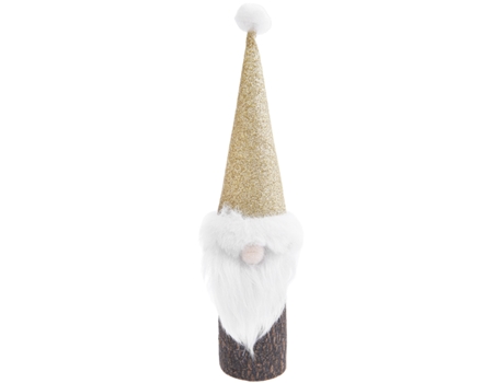 Elfo de Navidad dorado en tronco del árbol 18 cm