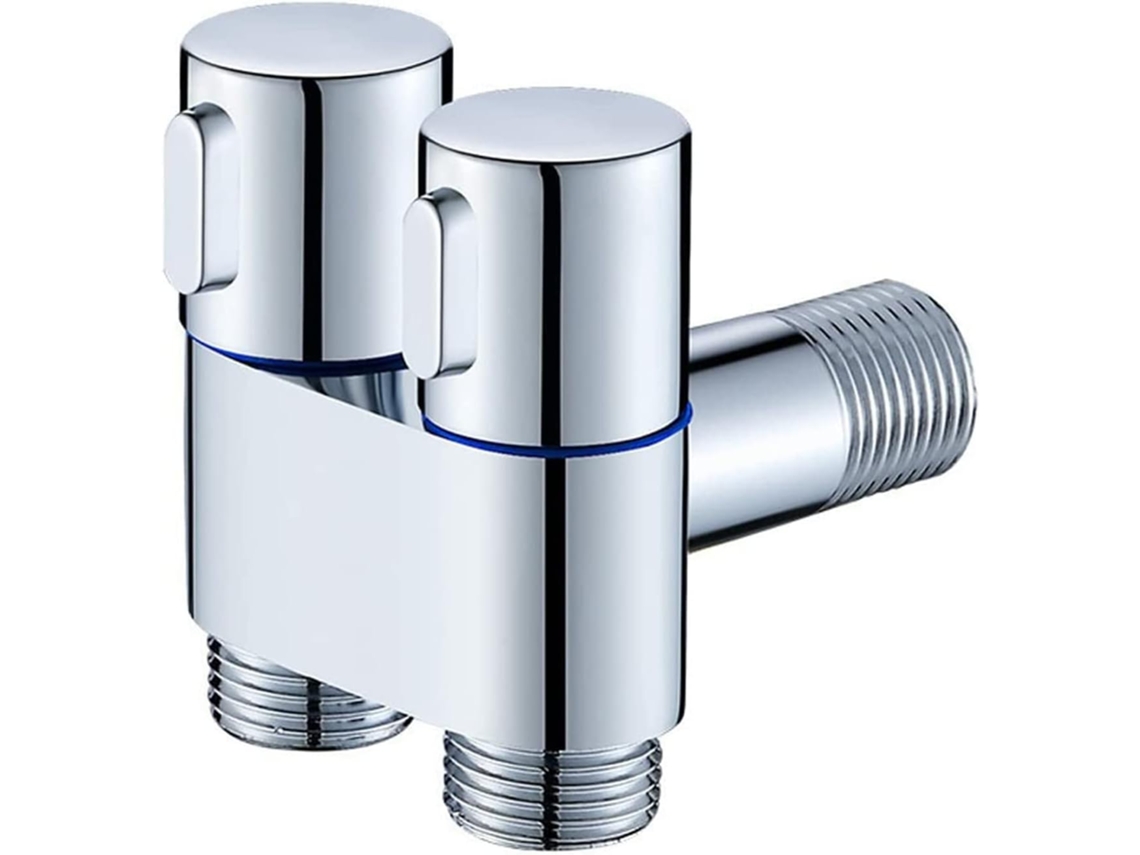 Grifo Multifunción G1/2, Válvula De Control Dual 1 Entrada 2 Salida (cromo) Chrui