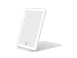 Espejo De Maquillaje Plegable Led (blanco), 3 Modos De Luz, Carga Usb, Pantalla Táctil