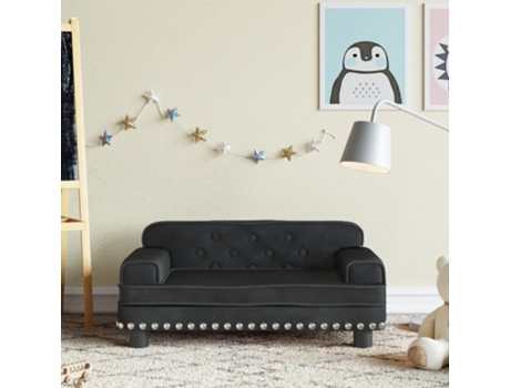 MAISON EXCLUSIVE - Sofá para niños de terciopelo negro 70x45x30 cm