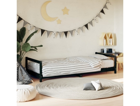 MAISON EXCLUSIVE - Estructura de cama para niños madera de pino negro 80x200 cm