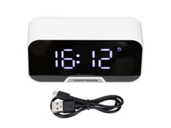 Altavoz Reloj Bluetooth D-88, Portátil, Con Doble Función De Alarma, Para Dormitorio Y Oficina (blanco)