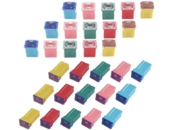Caja De 30 Fusibles Pal 20a - 60 Mini Fusibles Largos De Cobre, Kit Cuadrado, Juego Combinado Para