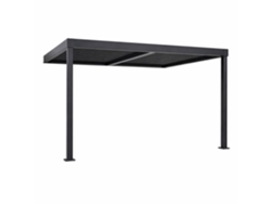 Sifnos Pérgola Bioclimática Adosada De Aluminio Negro, 3 X 3 M