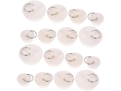 Juego de 16 tapones de goma para desagüe de fregadero con cierre hermético y anillas para colgar, ideales para la cocina, Slowmoose