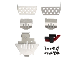 6pcs Blindaje De Chasis De Coche Rc Switch De Reinicio Esc Placa De Protección De Chasis De Acero Inoxidable Para Traxxas 1/10 Coche Rc