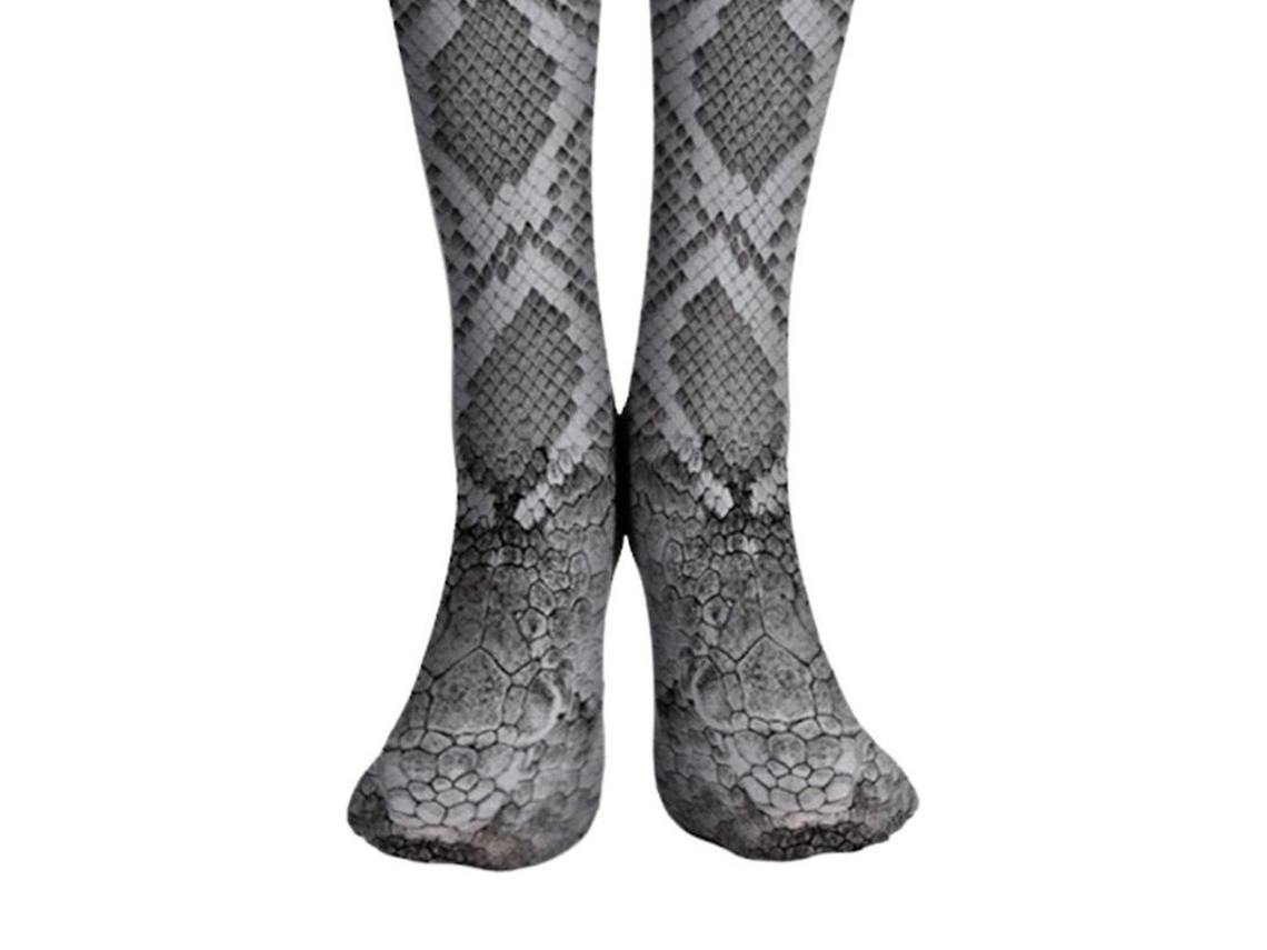 Leggings De Terciopelo Para Mujer Con Estampado Digital De Serpiente, Cintura Alta Y Pie Cerrado.