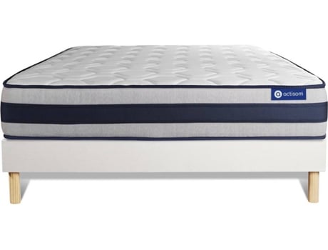 Conjunto de Somier Blanco + Colchón ACTISOM Actiflex Ergo (150x190 cm - Muelles Ensacados)