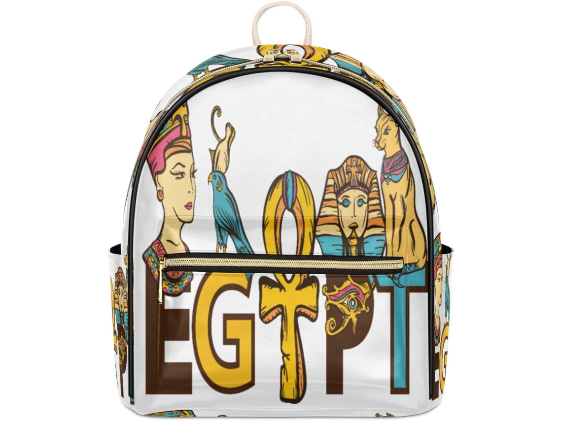 Mochila Cuero Tropicallife Estampado Del Antiguo Egipto Para Mujeres Niñas Niños Mochila Escolar Bolso Homb