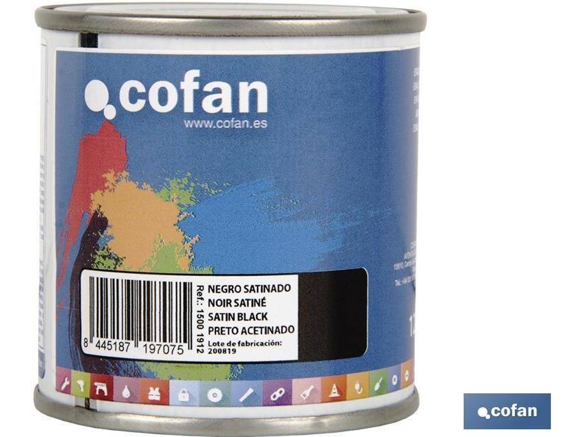 Esmalte Sintético COFAN Negro Satinado   (125 ml)