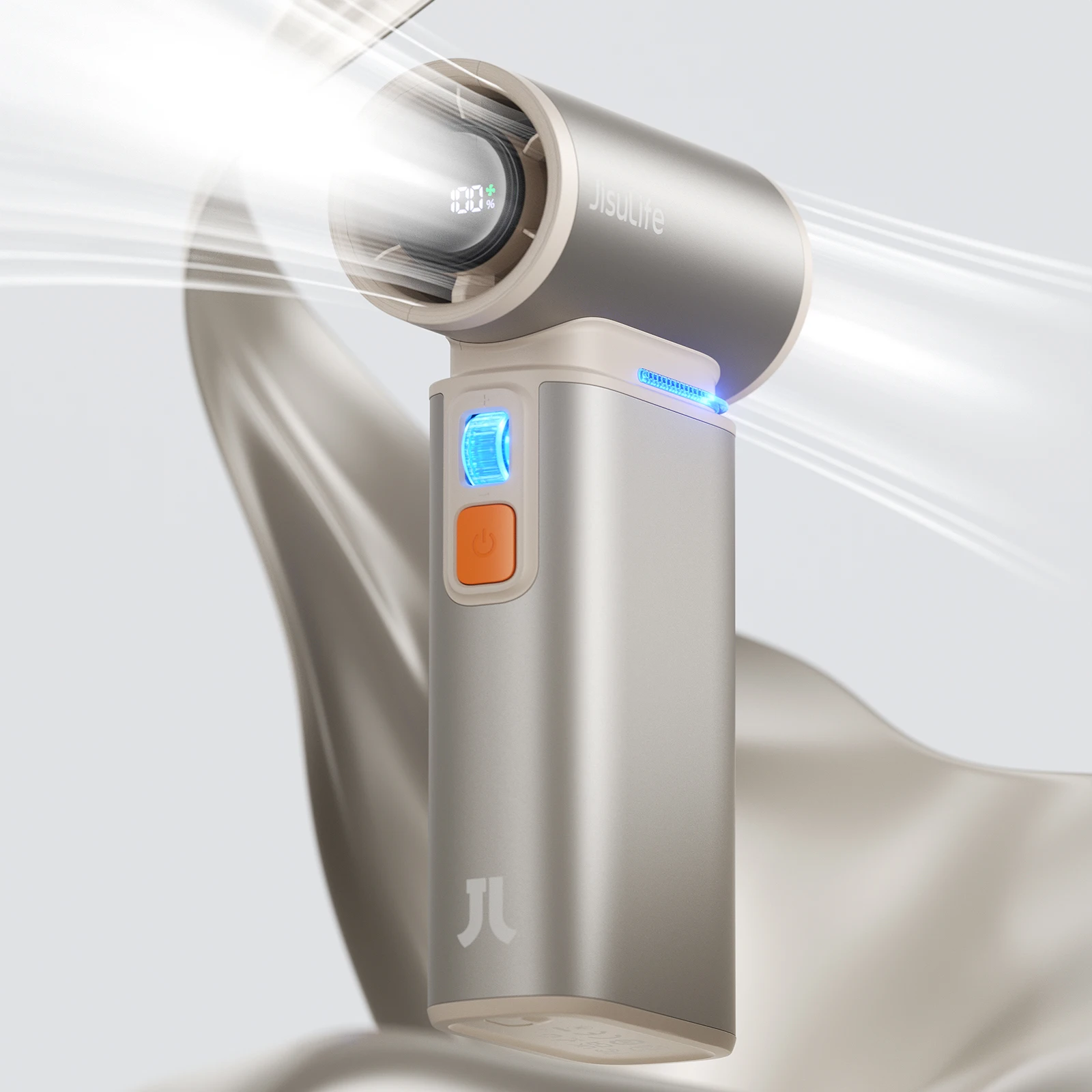 Ventilador Portátil De Mano Tipo Turbina (9000 Mah, Color Marrón), 100 Velocidades Ajustables, Batería Recargable De 9000 Mah.