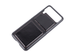 Capa De Proteção Com Padrão Crazy Horse Para Samsung Galaxy Z Flip Preto Galaxy Z Flip 3