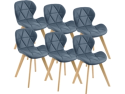 Conjunto de 6 sillas de Comedor [en.casa]  Älmhult 78x47x52 cm - Azul