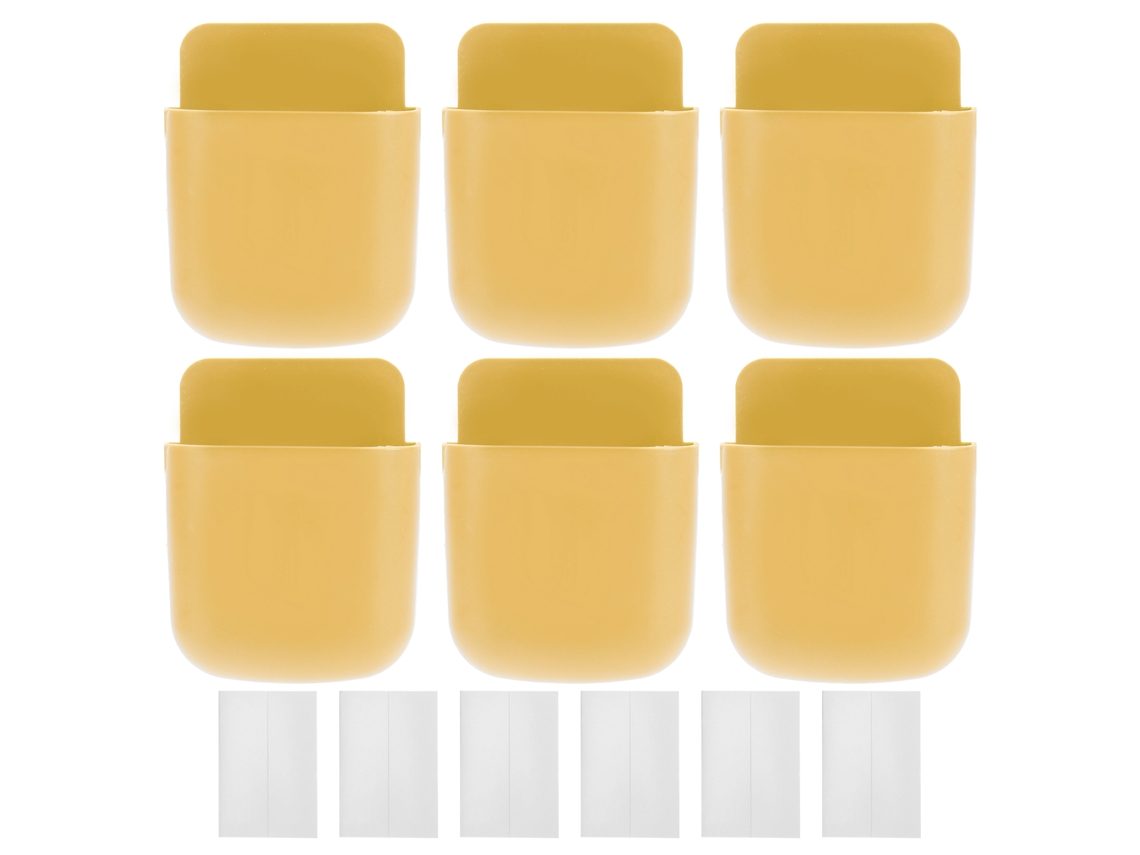 Soportes Adhesivos De Pared Para Guardar Teléfonos Móviles - Plástico Amarillo - Para El Hogar/escuela