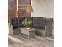 Conjunto de jardín de 2 piezas DKD Home Decor con cojines de mimbre gris