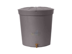 Depósito de Agua de Prolipropileno 300 L para Agua Gris Granito Incluye Tapadera Grifo Diámetro 82Cm Alto 86Cm GRAF