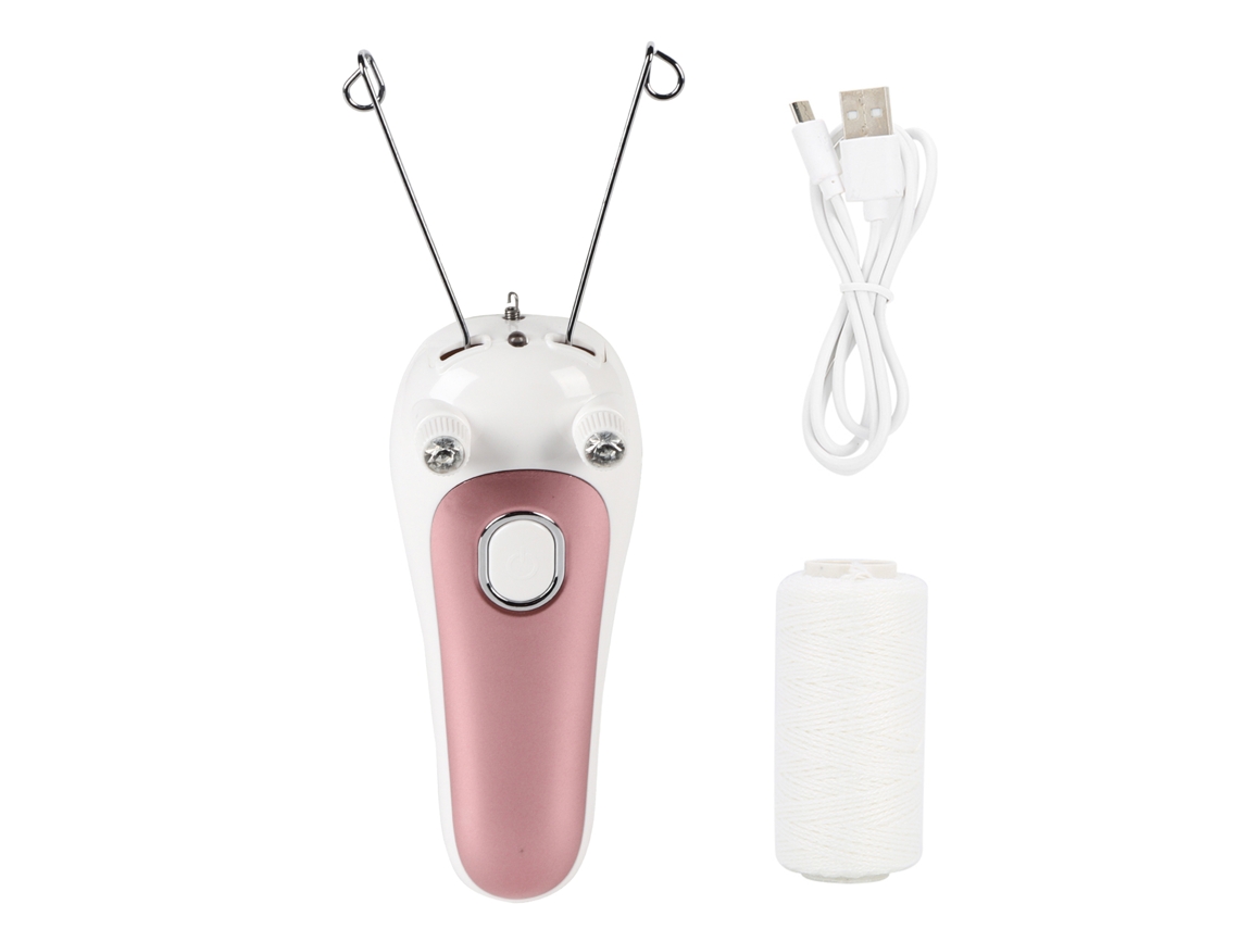 Depiladora eléctrica Hilo para rostro y cuerpo, color rosa.