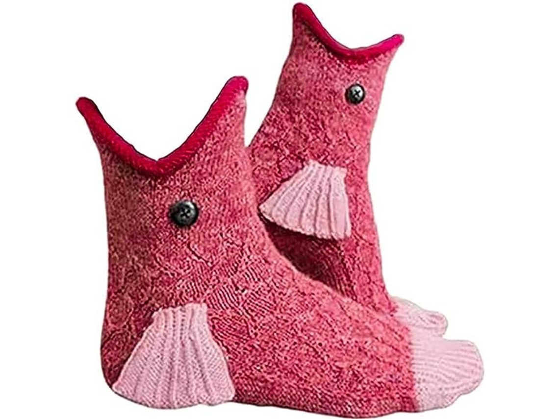 2026-28554-calcetines De Pescado Tejidos Personalizados Unisex Regalo De Navidad Calientitos