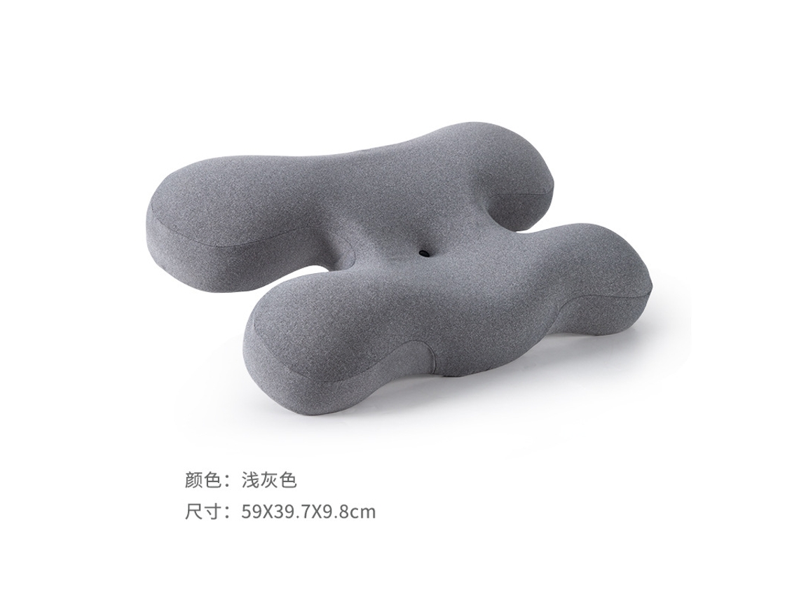 Almohada Eifson De Espuma Con Estructura Acanalada Y Soporte Ajustable, Cómoda (gris Claro)