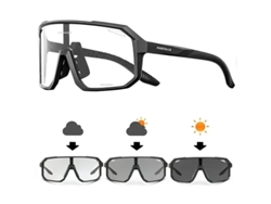 Gafas de ciclismo fotocromáticas unisex MDUG con protección UV400 para deportes al aire libre (negras)