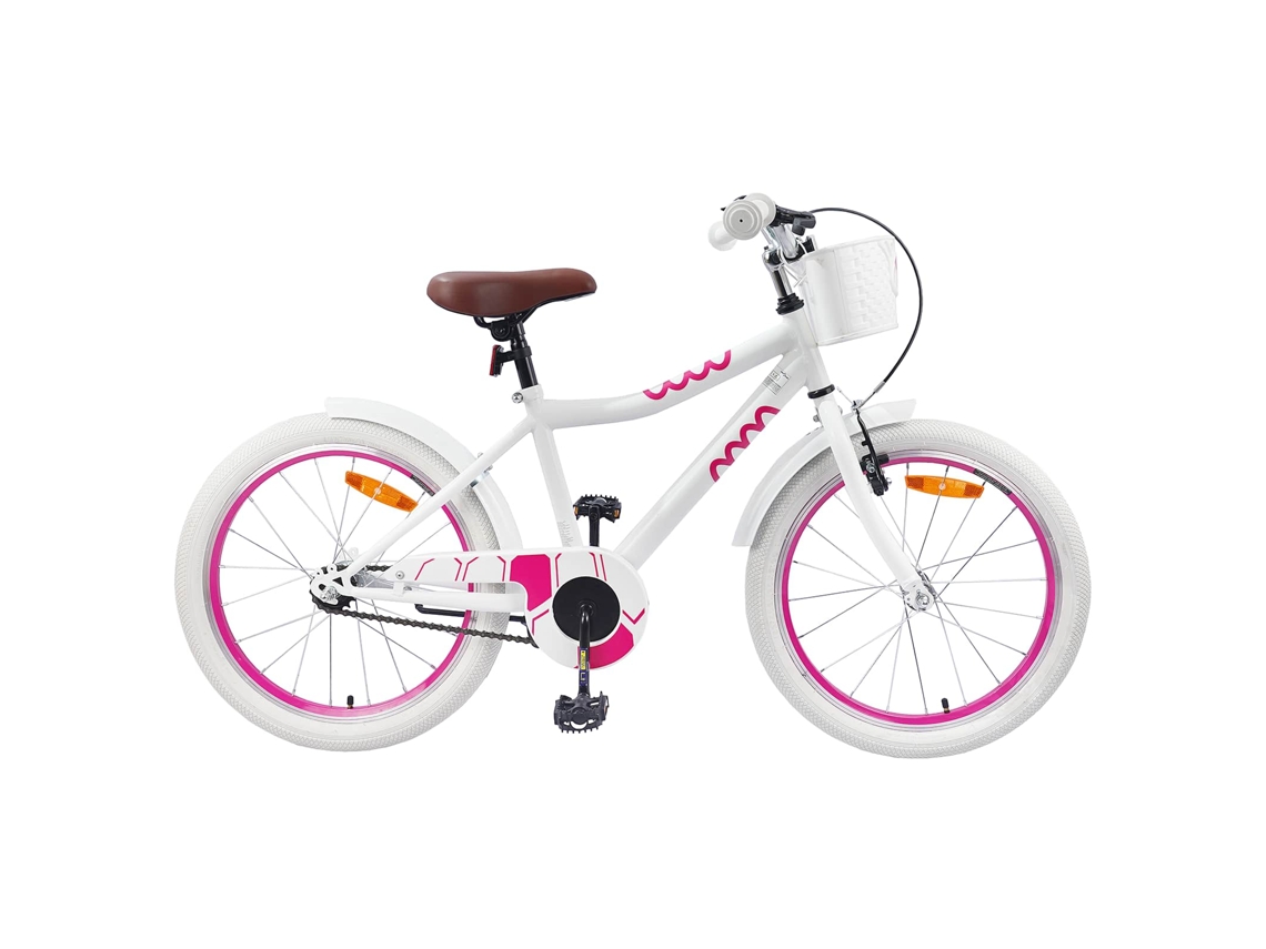 Bicicleta infantil Vidaxl de acero blanco (137 x 54 x 79 cm)