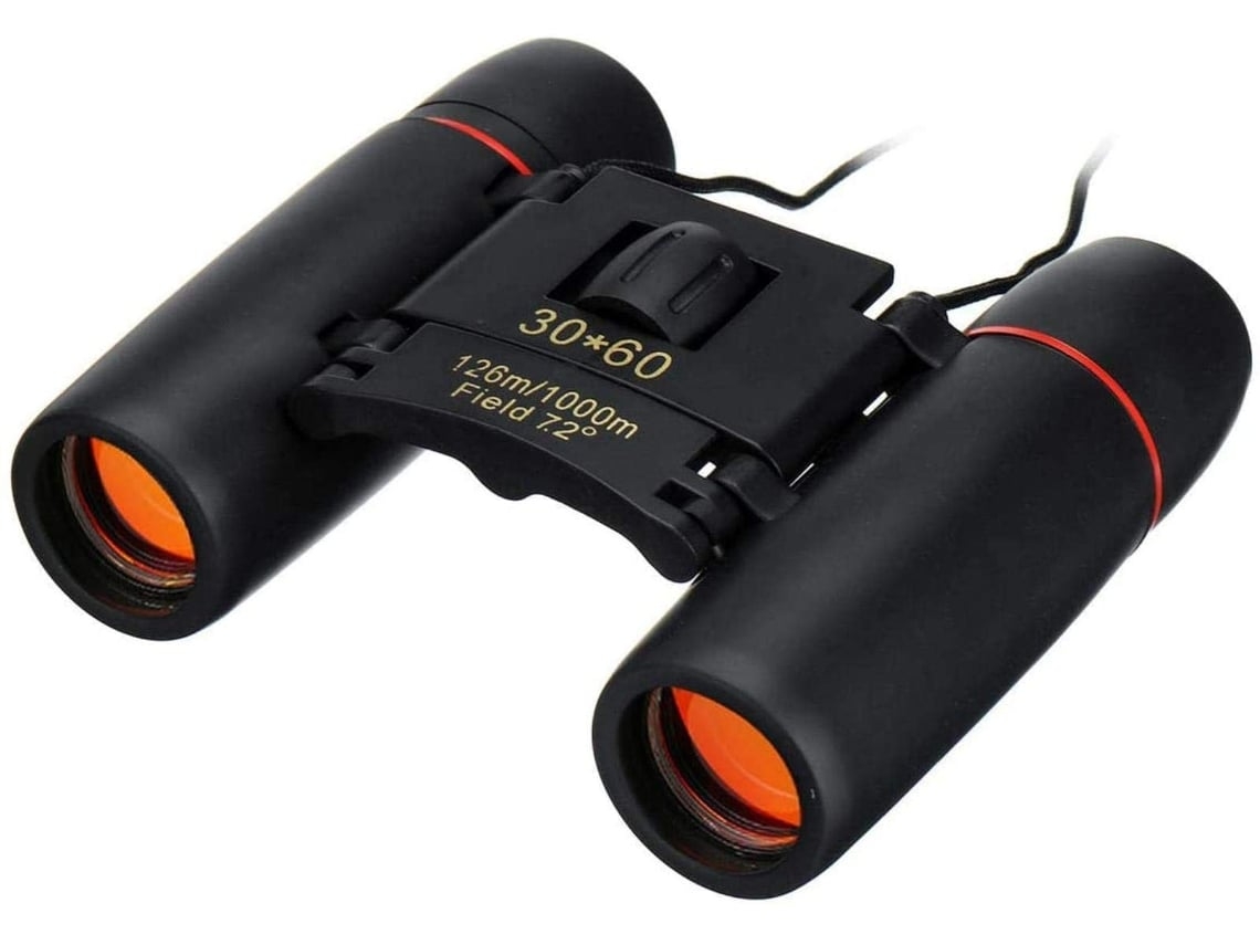Telescopio binocular de alta potencia 30x60, mini binoculares plegables para viajes y acampadas con poca luz.